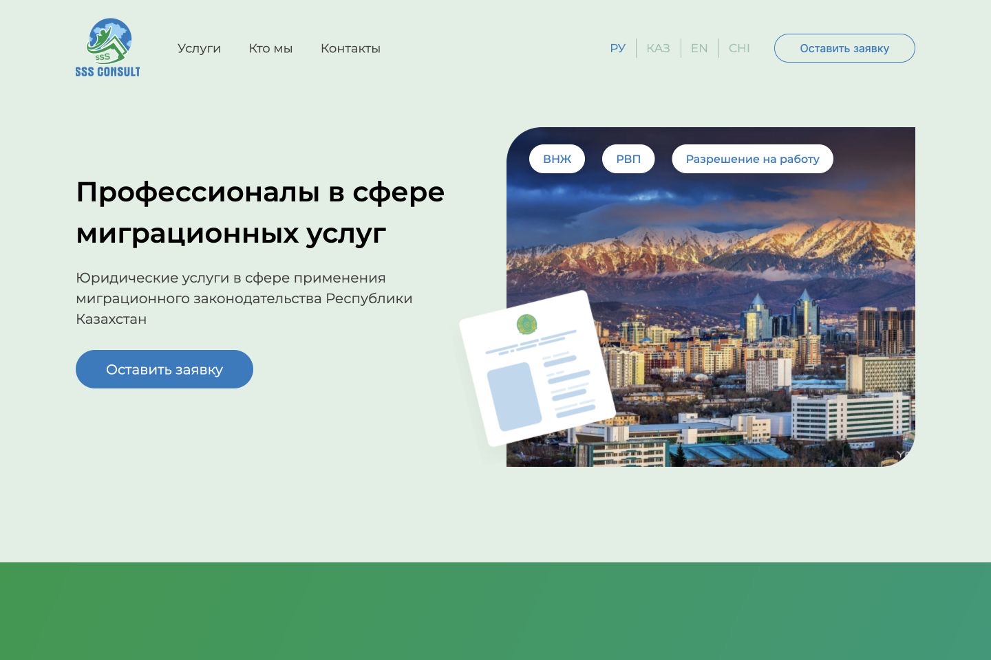 Опубликованный первый экран SSS Consult
