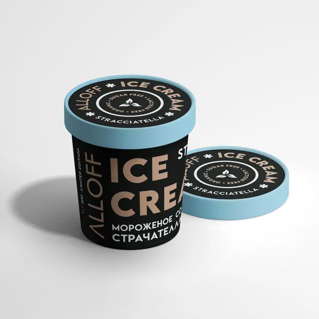 Мокап мороженого Telli Ice Cream со вкусом страчателла