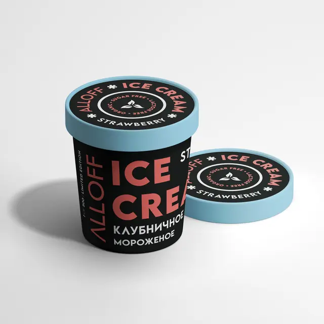 Мокап клубничного мороженого Telli Ice Cream