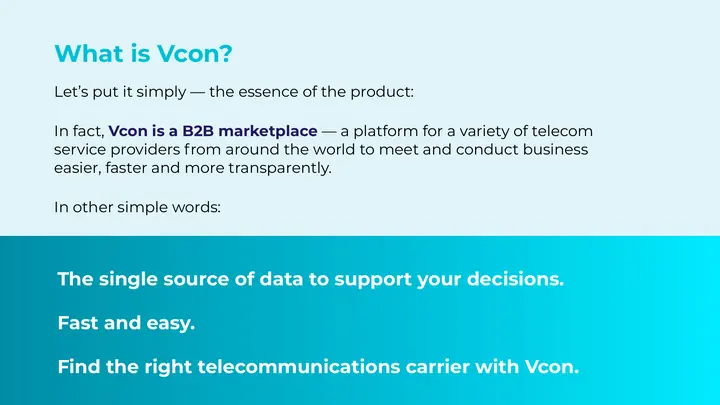 Вводный слайд о цифровой платформе VCON