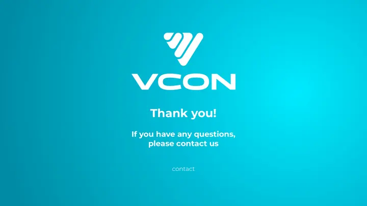 Финальный слайд презентации VCON